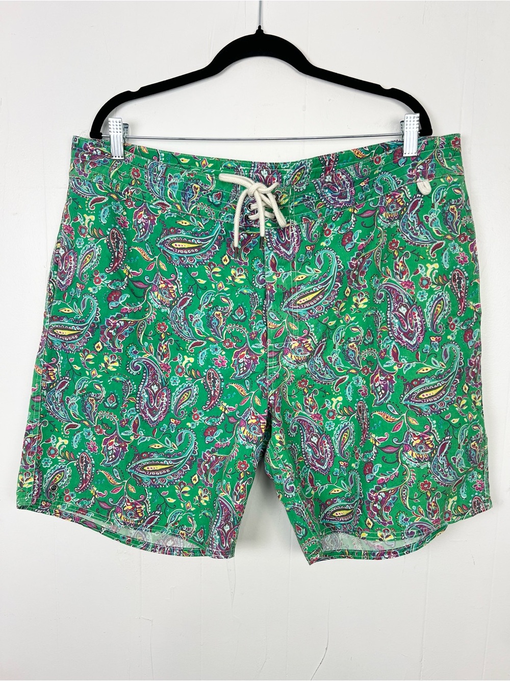 Polo By Ralph‎ Lauren Swim Trunks Green Paisley Floral Men's Size 40